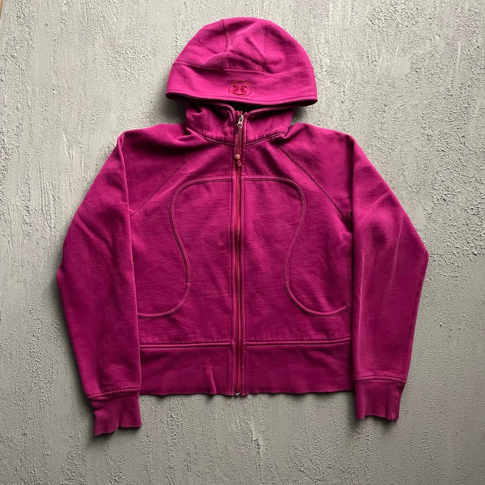 Lululemon Scuba Full Zip Hoodie Women Size 12 Magenta Pink